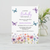 パステルフローラバタフライベビーシャワー 招待状 (スタンド正面)