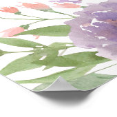 パステルフローラバタフライ誕生日ウェルカムサイン ポスター (角)