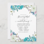 パステルフローラバーチャルブライダルシャワーバイメール 招待状 (正面)