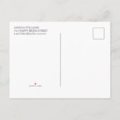 パステルフローラパンパスグラスブライダルシャワーインベイティション インビテーションポストカード (裏面)