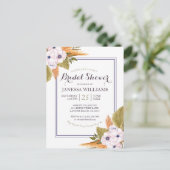 パステルフローラパンパスグラスブライダルシャワーインベイティション インビテーションポストカード (スタンド正面)
