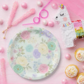 パステルフローラパーティー紙プレート ペーパープレート (パーティー)