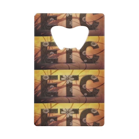 パステルフローラヒッピーETC抽象芸術 クレジットカード栓抜き (正面)