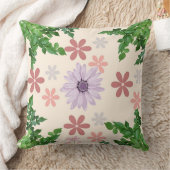 パステルフローラピローラベンダーデイジー&グリーンL クッション (ブランケット)