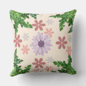 パステルフローラピローラベンダーデイジー&グリーンL クッション (裏面)