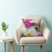 パステルフローラピンクイエロー&ホワイトキク クッション (椅子)