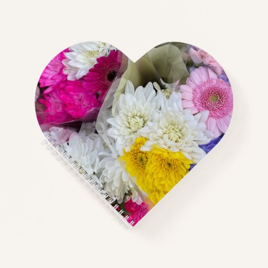 パステルフローラピンクイエロー&ホワイトキク ノートブック (正面)