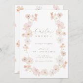 パステルフローラピンクピーチイースターブランチ招待状 招待状 (正面/裏面)