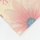 パステルフローラピンク&ブルーオンライトイエロー フリースブランケット (角)