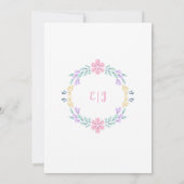 パステルフローラフレーム結婚式招待状カード 招待状 (裏面)