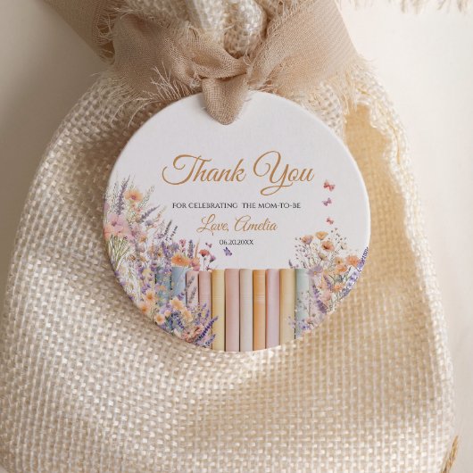 パステルフローラブックテーマベビーシャワー フェイバータグ