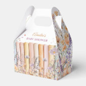 パステルフローラブックテーマベビーシャワー フェイバーボックス (正面サイド)
