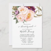 パステルフローラブライダルシャワーバイメール 招待状 (正面)