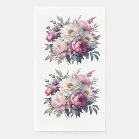 パステルフローラブルーピンフラワーペーパーナプキン (正面)