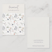 パステルフローラブルーラストスクリプトイヤリングネックレス 名刺 (正面/裏面)