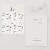 パステルフローラブルーラストロゴネックレスバンドホルダー 名刺 (正面/裏面)