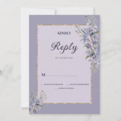 パステルフローラブーケ水カラーウェディングRSVP 招待状 (正面)