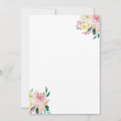 パステルフローラブーケ結婚式招待状 招待状 (裏面)