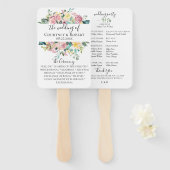 パステルフローラブーケ結婚式 プログラムファン ハンドファン (正面&裏面)