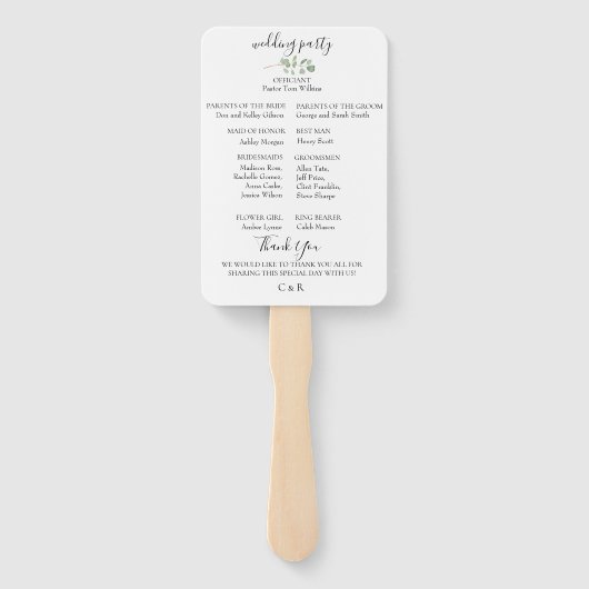 パステルフローラブーケ結婚式 プログラムファン ハンドファン (裏面)