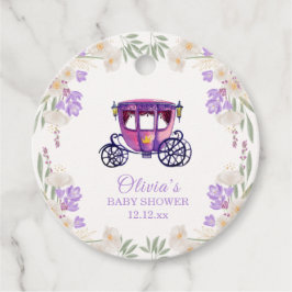 パステルフローラプリンセスキャリッジガールベビーシャワー フェイバータグ