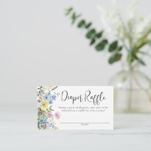 パステルフローラベビーイン開花おむつラッフル エンクロージャーカード (スタンド正面)