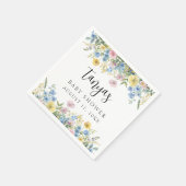 パステルフローラベビーイン開花シャワーペーパーナプキン スタンダードカクテルナプキン (角)