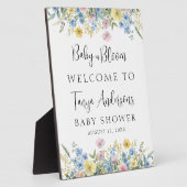 パステルフローラベビーイン開花水彩ウェルカム フォトプラーク (側面)