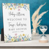 パステルフローラベビーイン開花水彩ウェルカム フォトプラーク (側面)