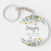 パステルフローラベビーイン開花水彩 キーホルダー (正面)