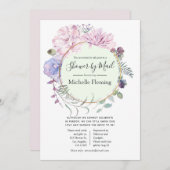 パステルフローラベビー又はブライダルシャワーバイメール 招待状 (正面/裏面)