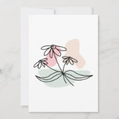 パステルフローラペンシルスケッチ 招待状 (正面)
