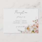 パステルフローラモダンウェディングレセプション エンクロージャーカード (正面)