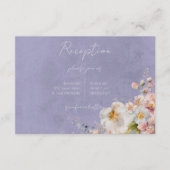 パステルフローラモダンパープルウェディングレセプション エンクロージャーカード (正面)