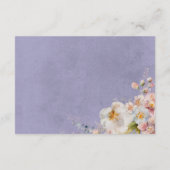パステルフローラモダンパープルウェディングレセプション エンクロージャーカード (裏面)