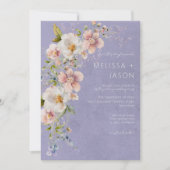 パステルフローラモダンパープル結婚ズ 招待状 (正面)