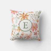 パステルフローラモノグラム装飾用クッション クッション (正面)