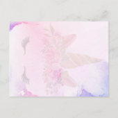 パステルフローラユニコーンキッズファースト誕生日パーティー インビテーションポストカード (裏面)