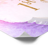 パステルフローラユニコーンバースデーパーティーウェルカム ポスター (角)