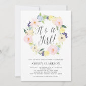 パステルフローラリースベビーシャワー招待状 招待状 (正面)