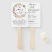 パステルフローラリース結婚式 プログラムファン ハンドファン (正面&裏面)