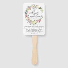 パステルフローラリース結婚式 プログラムファン ハンドファン