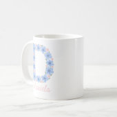 パステルフローラレターDモノグラム コーヒーマグカップ (正面左)