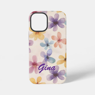 パステルフローラレトロヒッピー花 iPhone 12 MINIケース