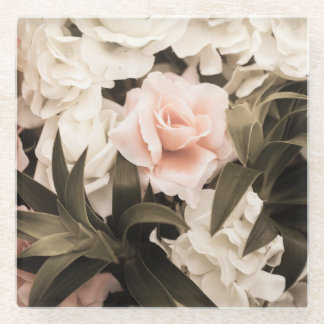 パステルフローラヴィンテージ：タイムレスエレガンス ガラスコースター