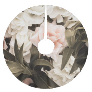 パステルフローラヴィンテージ：タイムレスエレガンス ブラッシュドポリエステルツリースカート