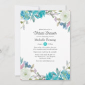 パステルフローラ仮想ベビーまたはブライダルシャワー 招待状 (正面)