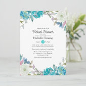 パステルフローラ仮想ベビーまたはブライダルシャワー 招待状 (スタンド正面)