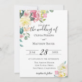 パステルフローラ庭園の結婚式招待状 招待状 (正面)