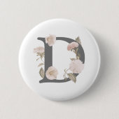 パステルフローラ文字D 缶バッジ (正面)